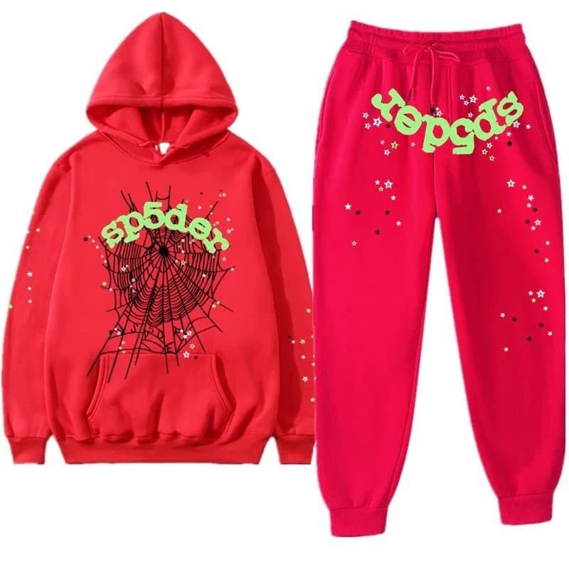 Sp5der Hoodie and Joggers Set Spider Web Logo — 33