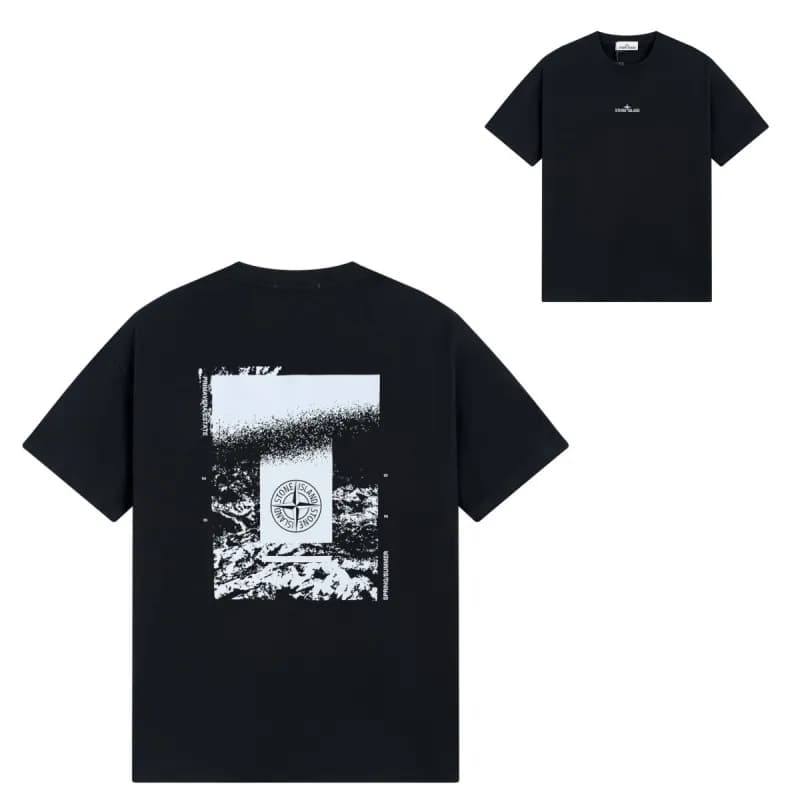 Stone Island T-Shirt Logo Patch — T石头8黑色