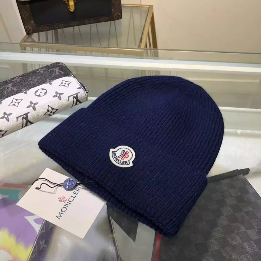 Moncler Beanie Logo Patch — 221# 深蓝色