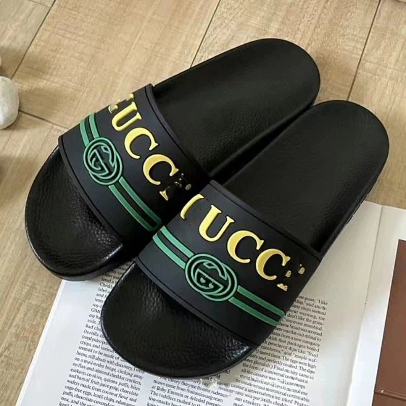 Gucci Slide Sandal Web Stripe — 直条标绿