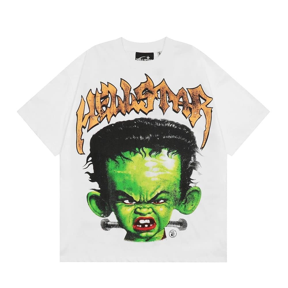 Hellstar Graphic Tee Psychedelic Face Print — H902 白色 (数码印）