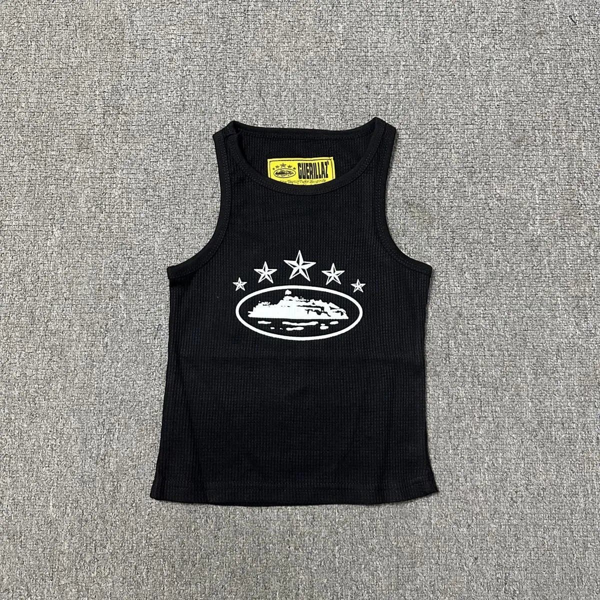 Chrome Hearts Ribbed Tank Top Stars & Island Graphic