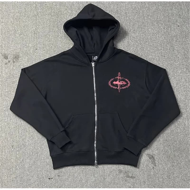 Zip-Up Hoodie Heather Grey — 759