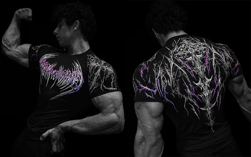 Sp5der Graphic T-Shirt Abstract Thorn Print