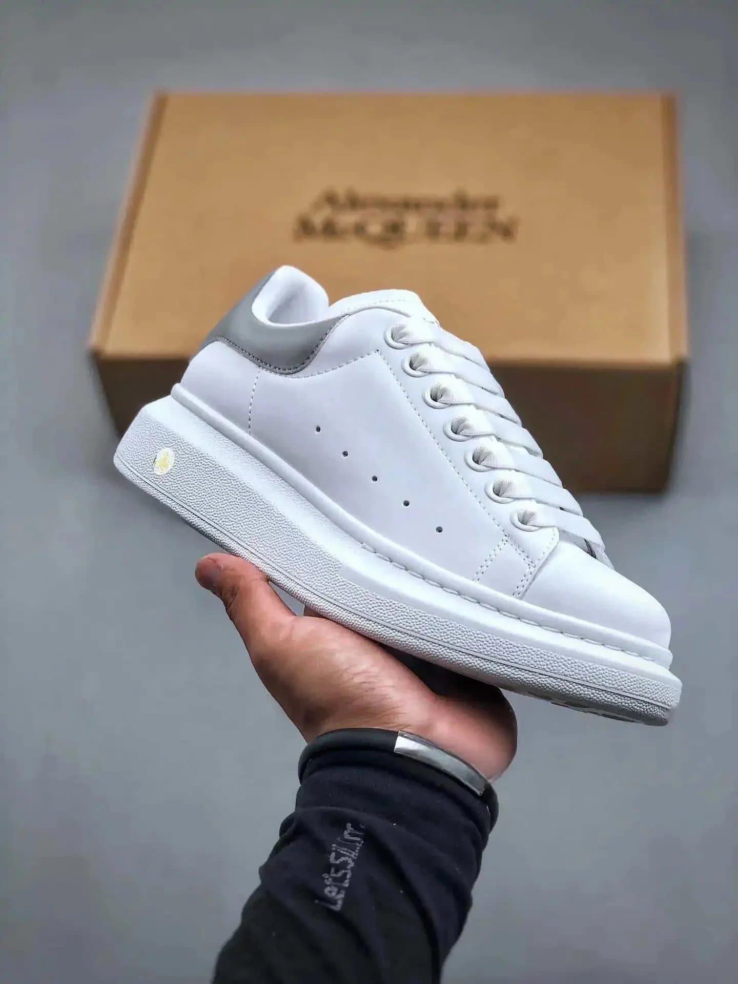 Alexander McQueen Sneaker White with Grey Heel Tab