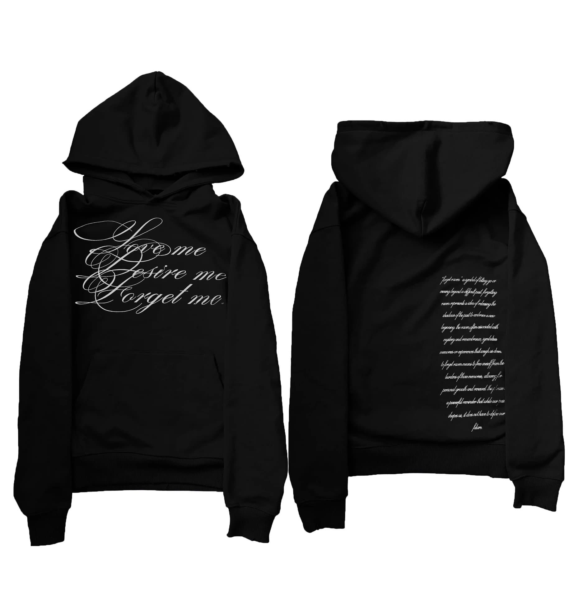 Fear of God Hooded Sweatshirt Love Me Desire Me Forget Me