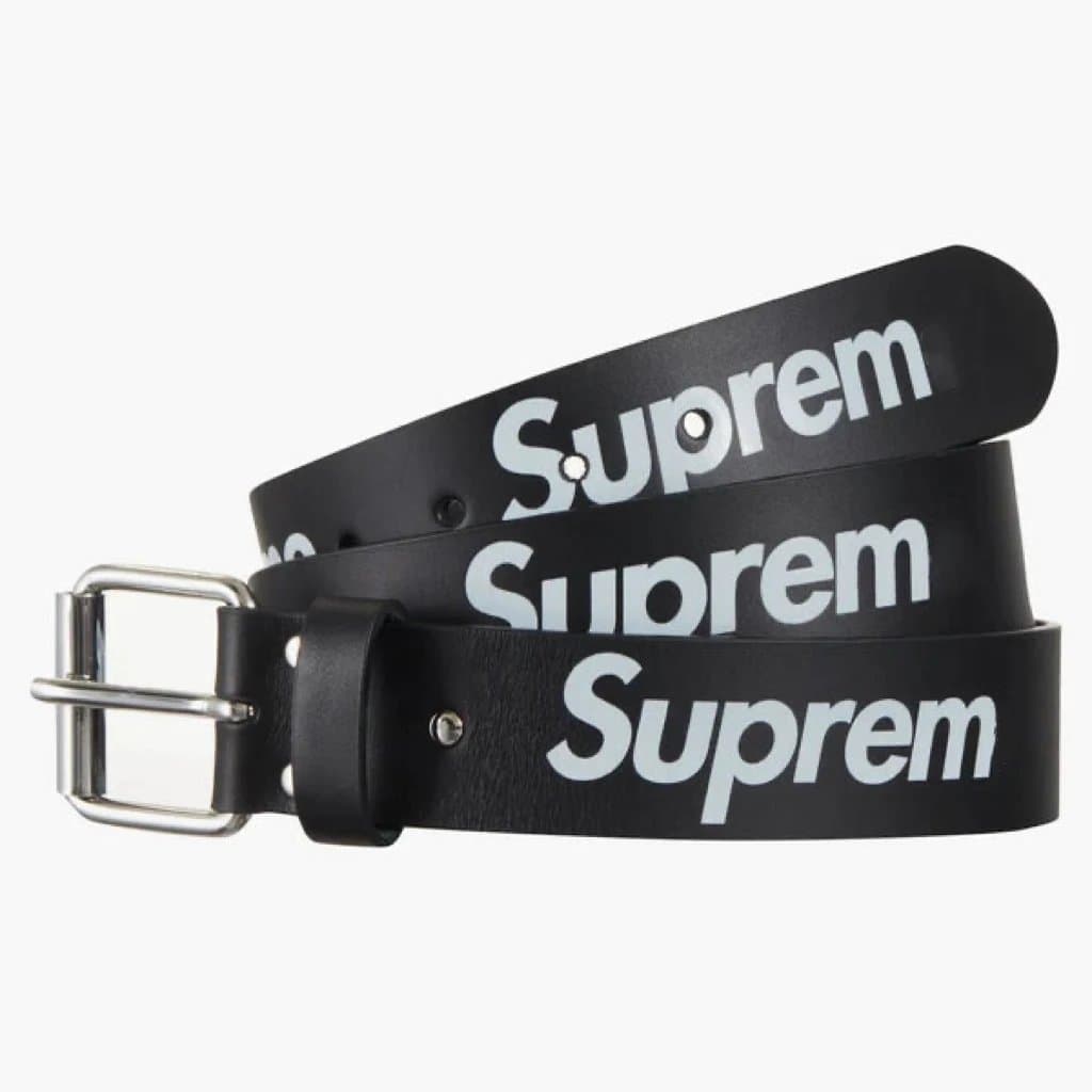 Supreme Logo Belt Black/White