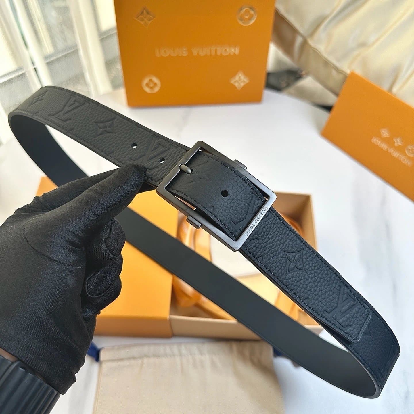 Louis Vuitton Monogram Empreinte Belt Black