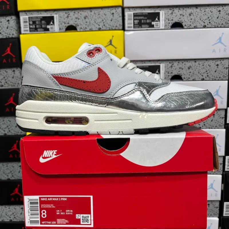 Nike Air Max 1 PRM White/Chile Red