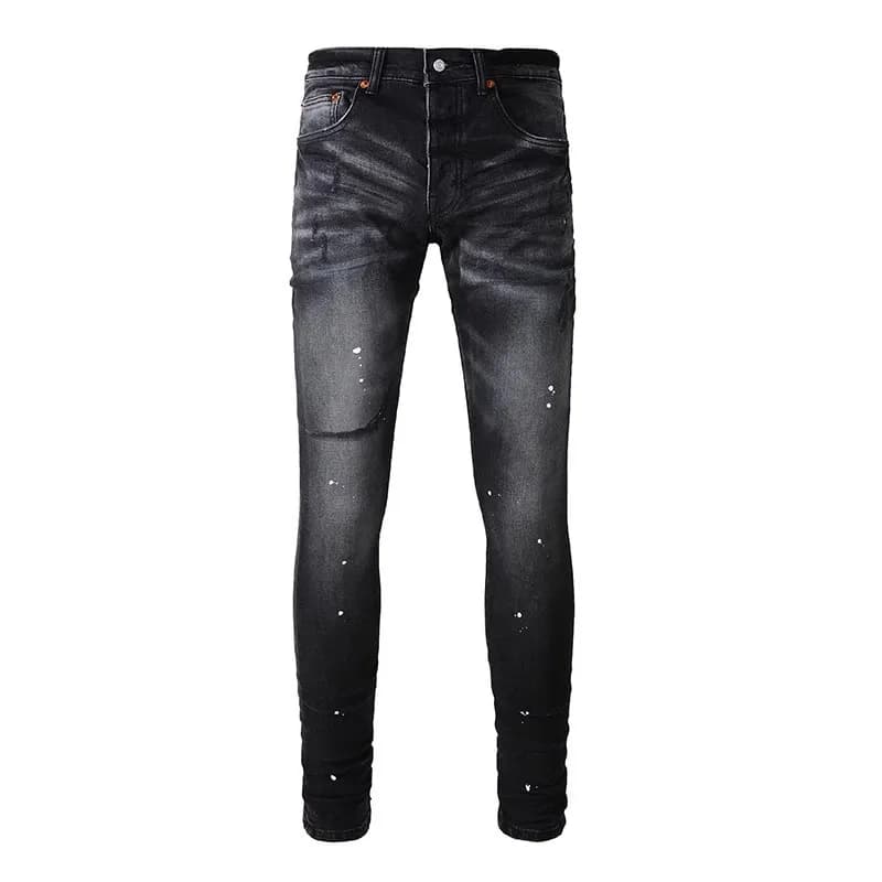 Off-White Distressed Jeans Paint Splatter — PU129#