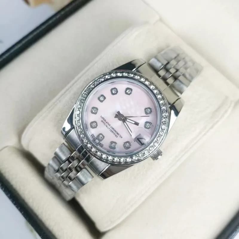 Rolex Datejust Pink Mother-of-Pearl Dial with Diamond Bezel and Hour Markers