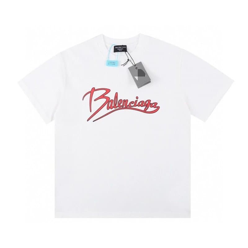 Balenciaga Logo T-Shirt Red Script