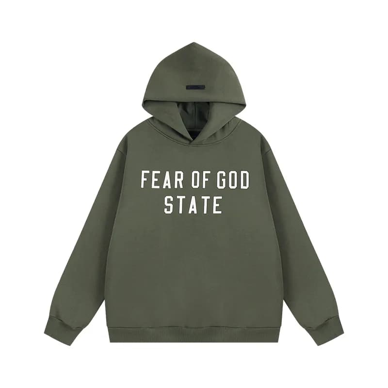 Fear of God Essentials Hoodie Arch Logo — 829 green