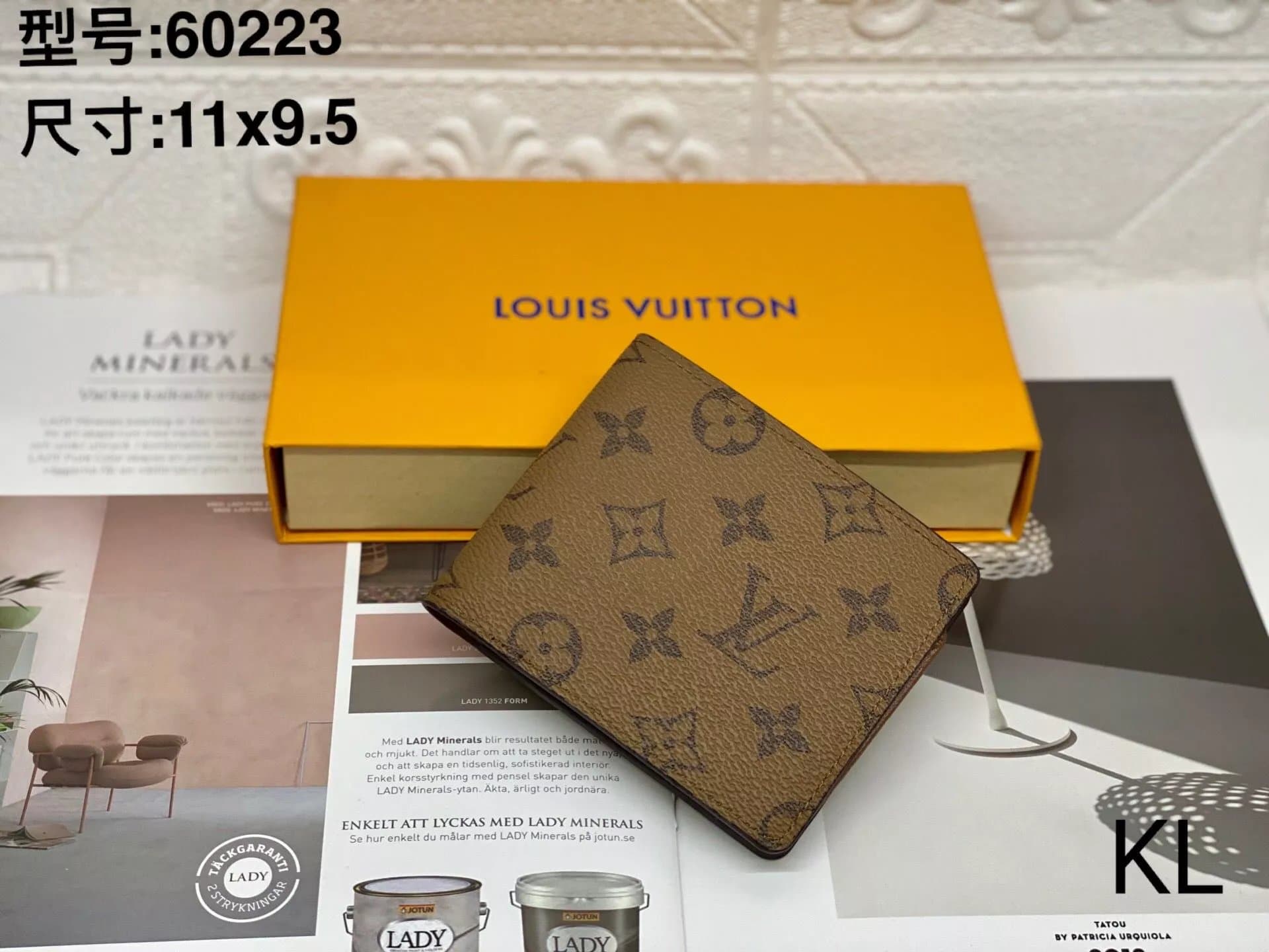 Louis Vuitton Bifold Wallet Monogram Empreinte — 60223# 黄花