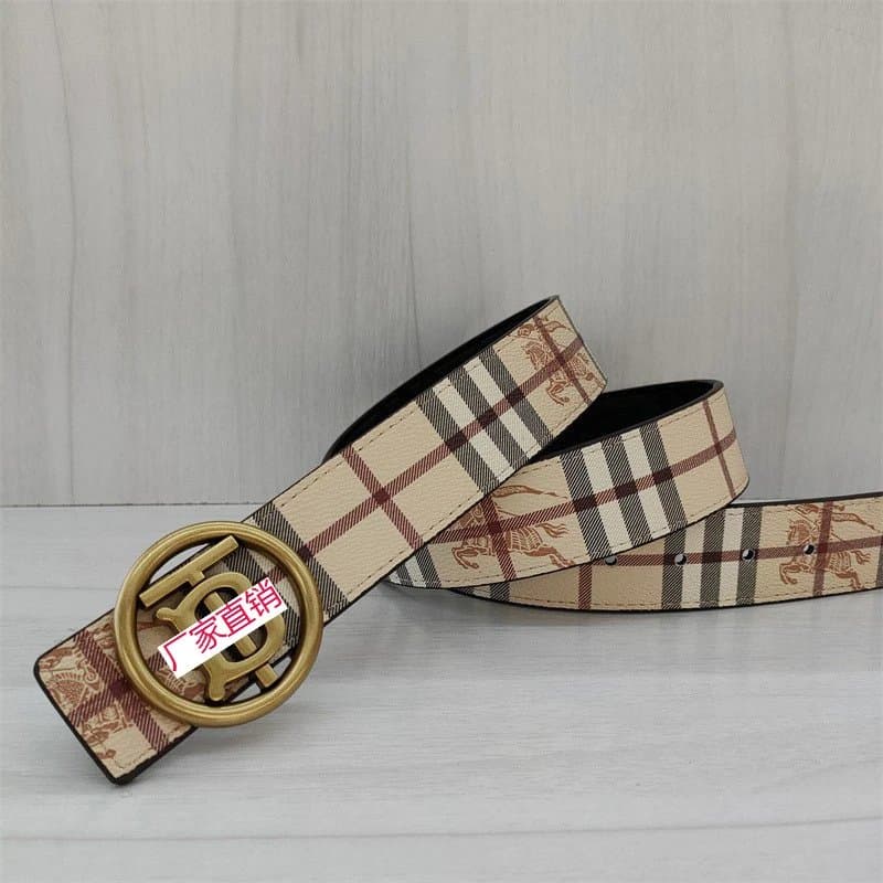 Burberry Check Print Belt Equestrian Knight Logo