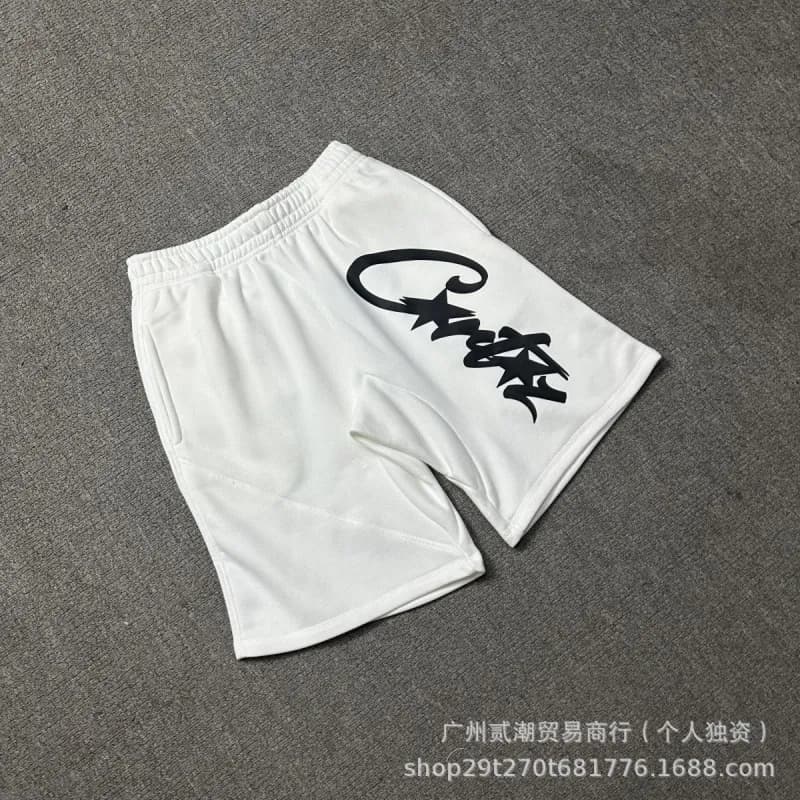 Corteiz Logo Shorts Script Logo — 6175白色