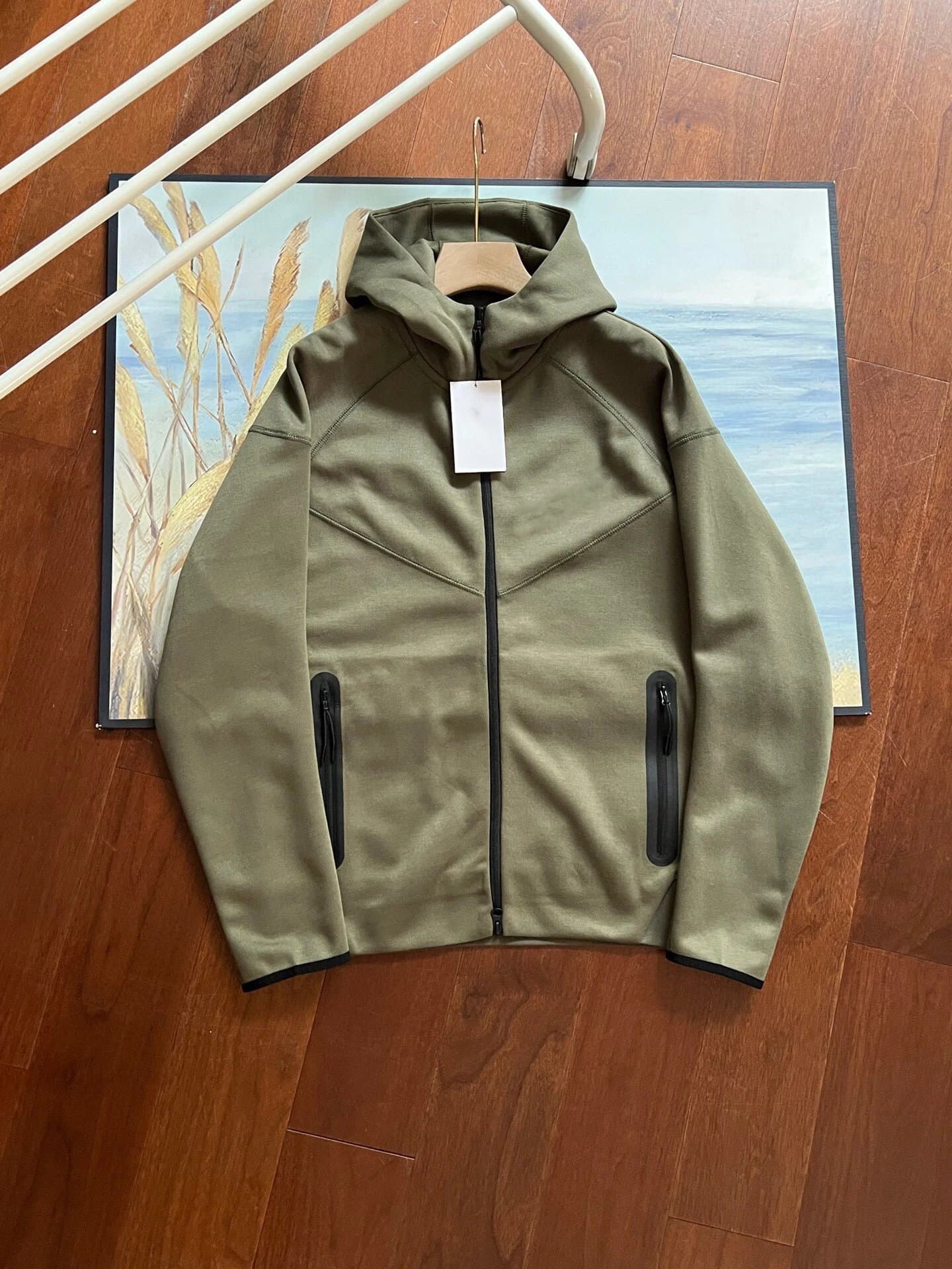 Nike Tech Fleece Hooded Jacket Olive