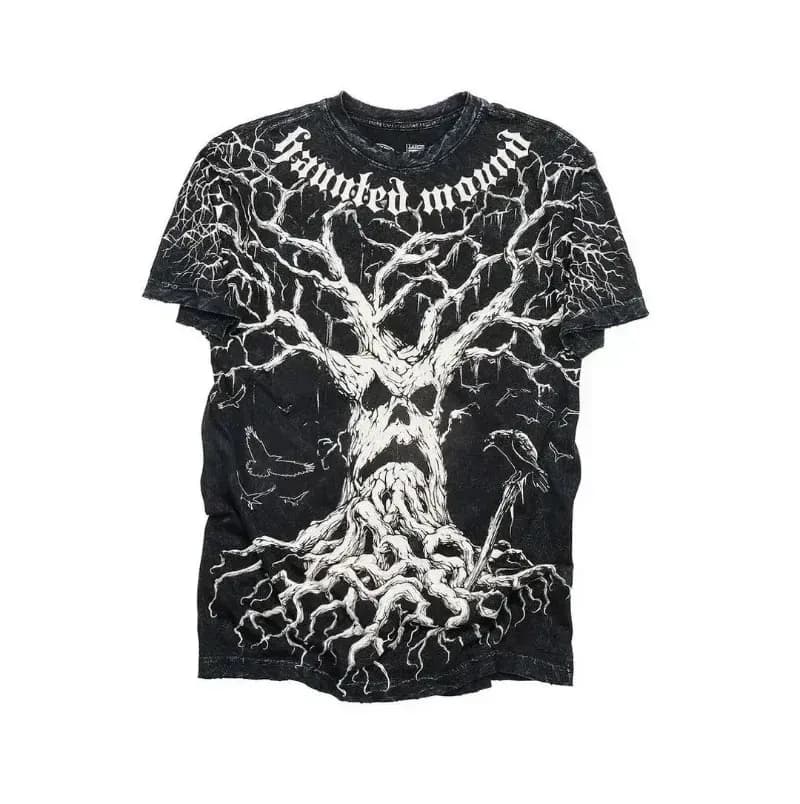 Graphic Tee Skull Eagle Print — 黑色4