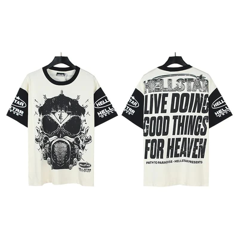 Palm Angels Graphic Tee Hellstar Records Print — 569杏色