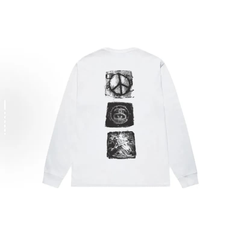 Stüssy Long Sleeve Tee Peace Sign Graphic