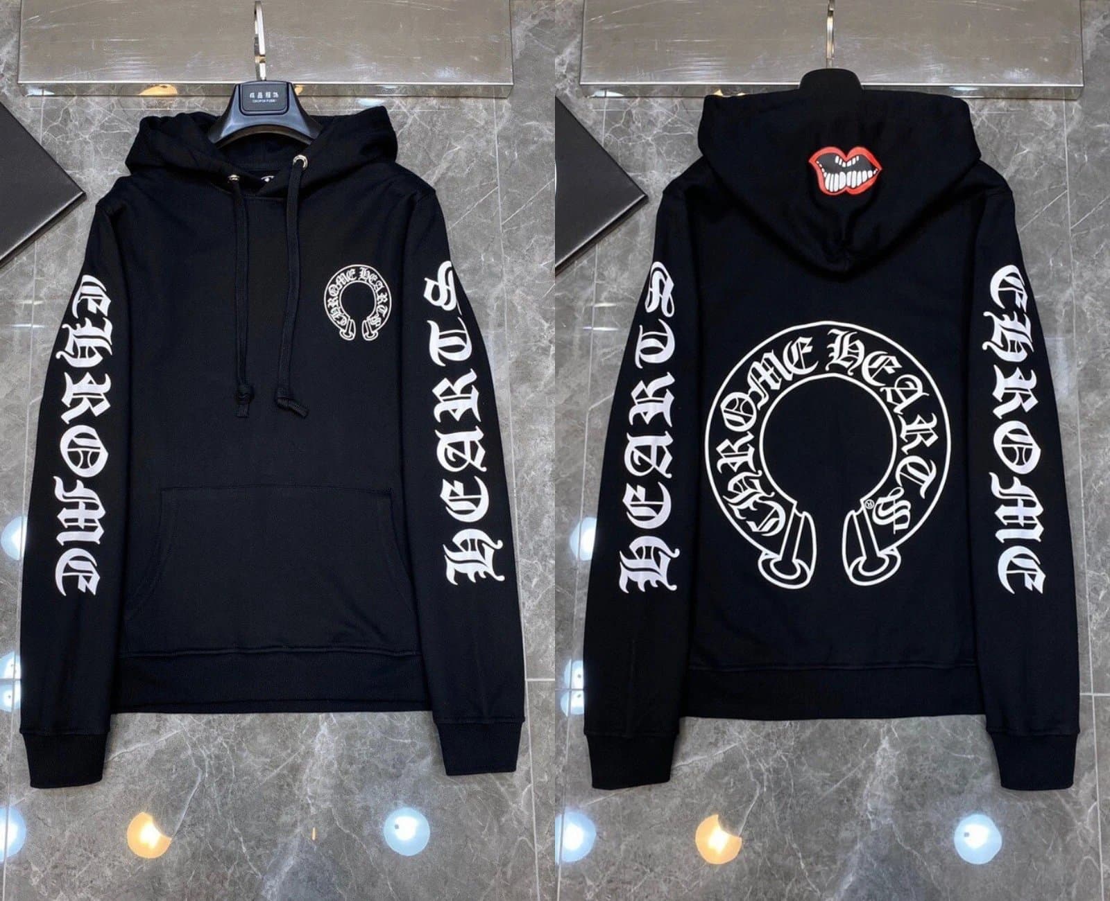 Hooded Sweatshirt Chrome Hearts Logo Print