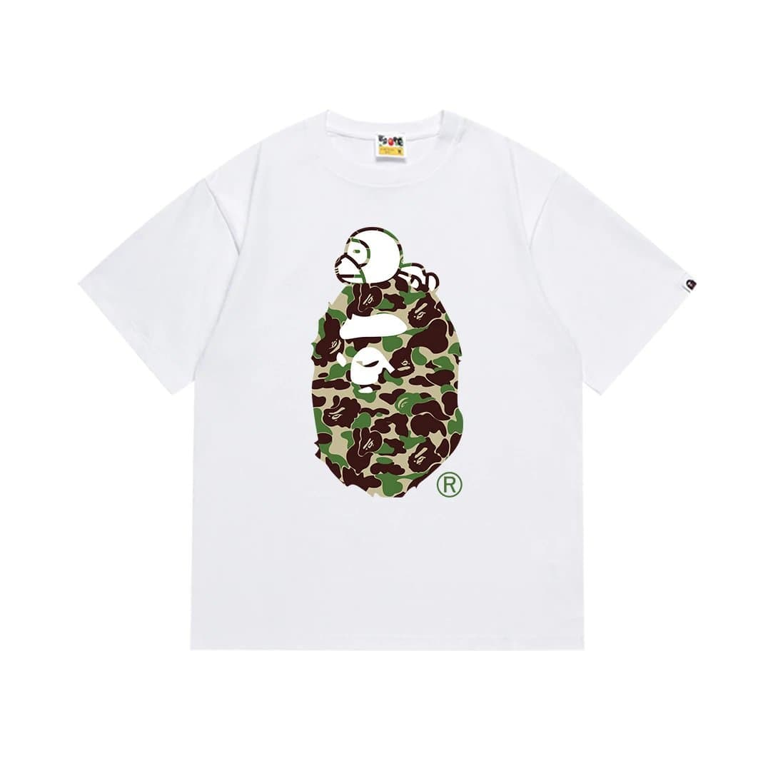 BAPE Graphic Tee Ape Head Print — 146白绿