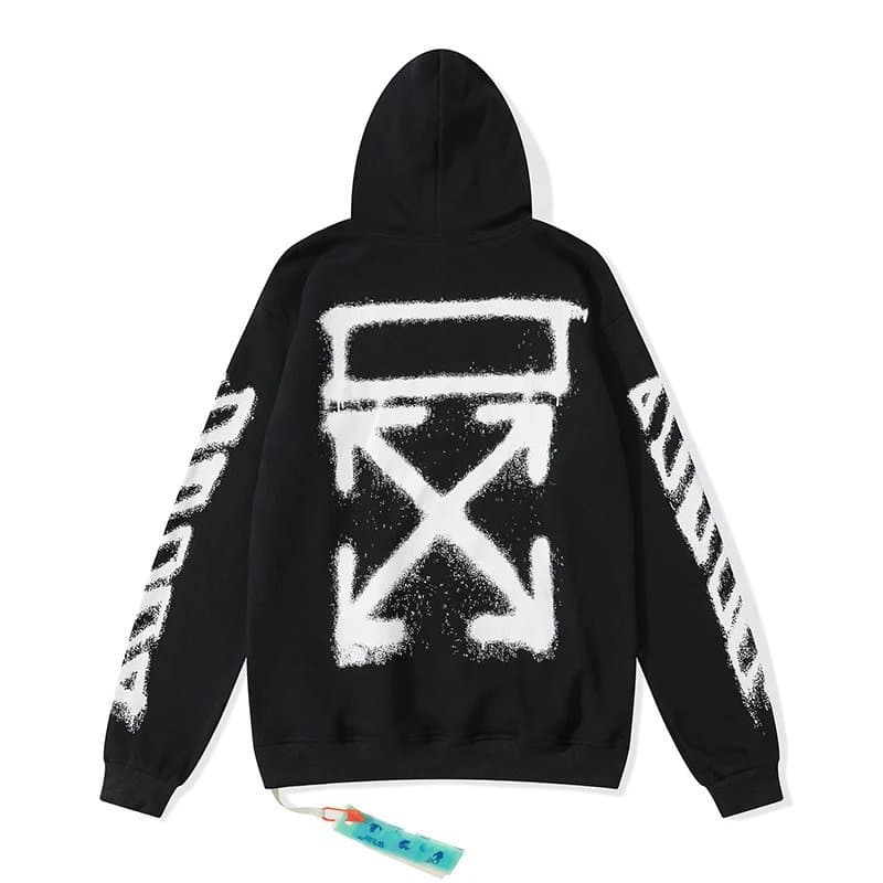 Off-White Hooded Sweatshirt Diagonal Arrow Print — 860黑色