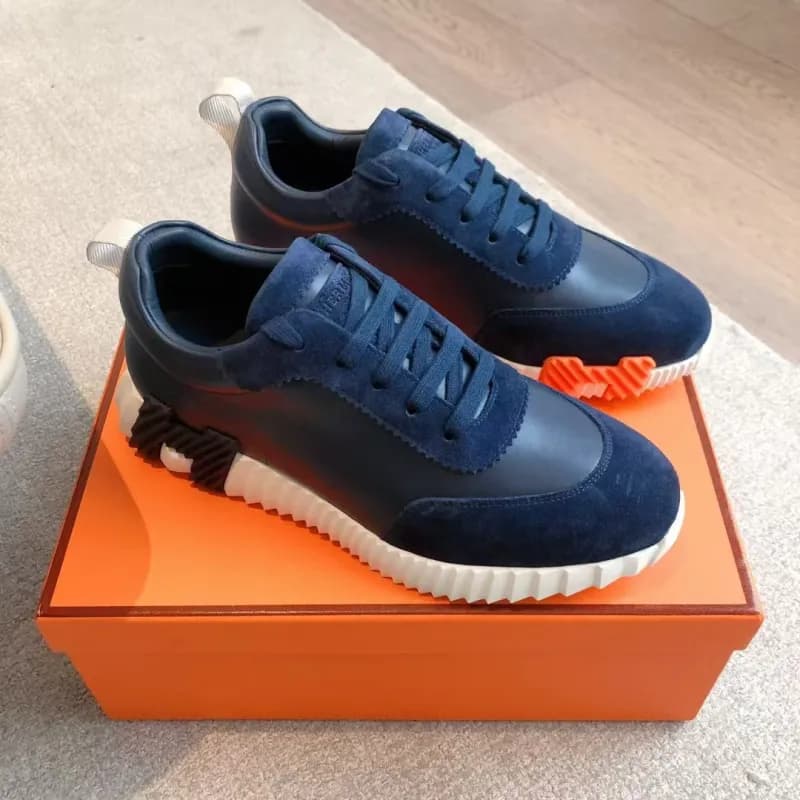 Hermès Oran Sneaker Navy Suede and Leather