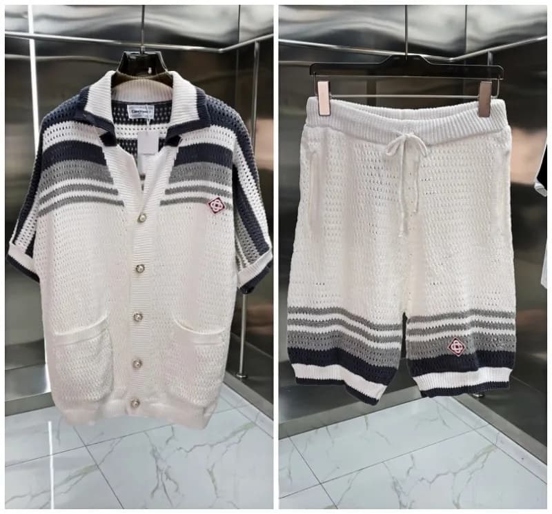 Off-White Knit Polo Dress Multi-Color Zigzag — 225-11