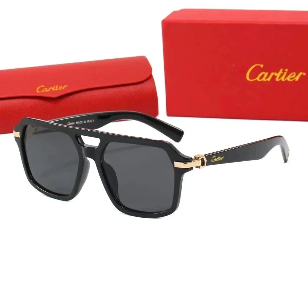 Cartier Sunglasses Black Frame with Gold Accents