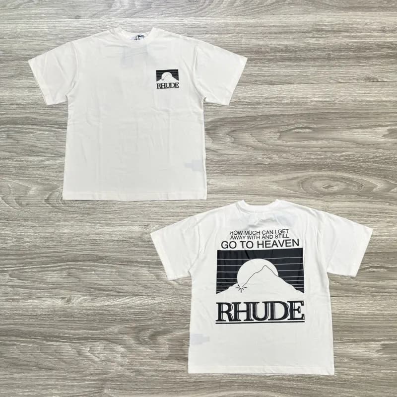Rhude Graphic Tee Mountain Logo — 白色山峰落日 2026新款