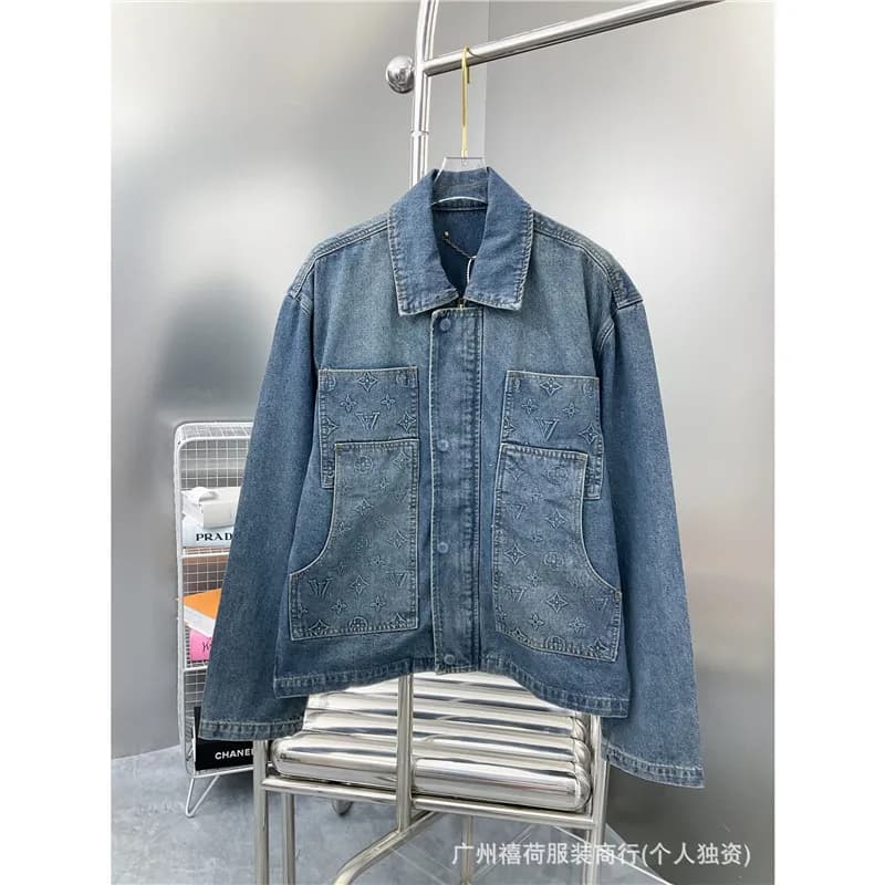 Louis Vuitton Monogram Denim Jeans Patchwork Logo — 蓝色上衣