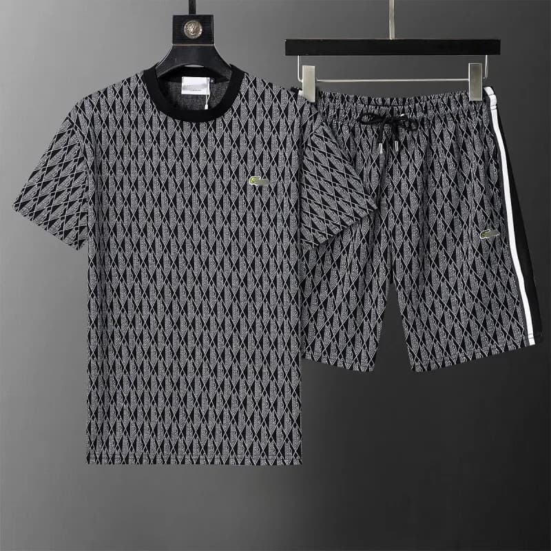 Lacoste T-Shirt and Shorts Set Diamond Pattern