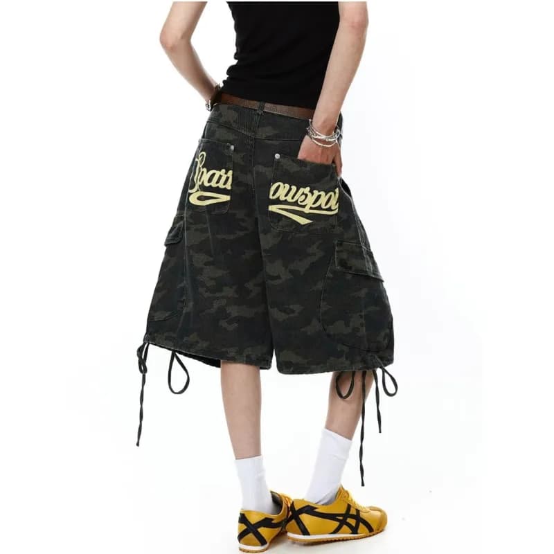 Givenchy Denim Shorts Floral-Print Acid Wash — 迷彩N1661