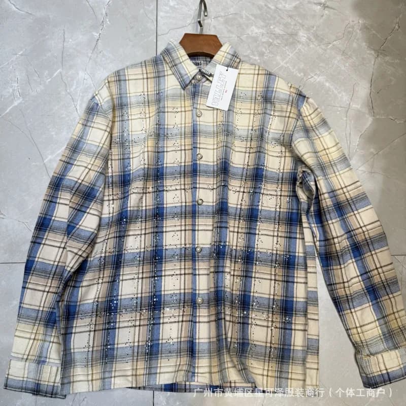 Valentino Long-Sleeve Shirt Crystal-Embellished Plaid