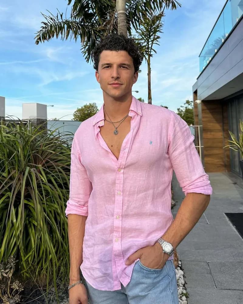 Polo Ralph Lauren Linen Shirt Light Pink