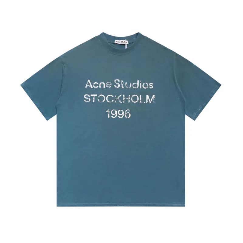 Acne Studios Long Sleeve T-Shirt Embroidered Logo Patch — AC02深蓝