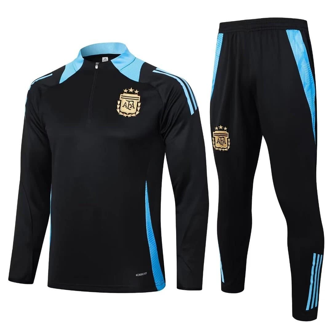Adidas Argentina Training Set Black with Light Blue Accents