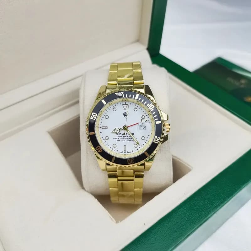 Rolex Submariner Two-Tone Blue Dial — 四针水鬼三株金色 黑圈白面水鬼
