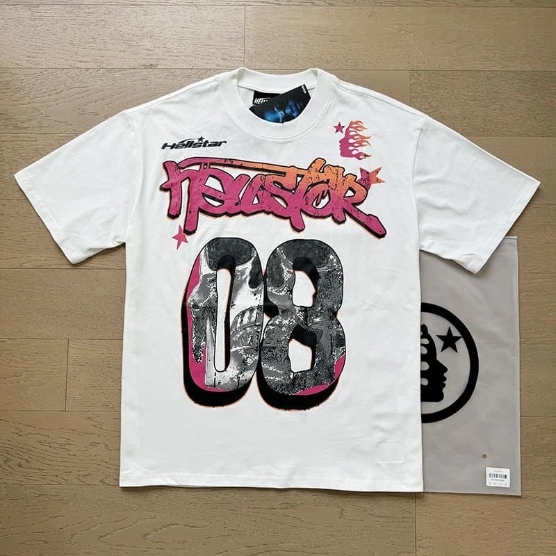 Hellstar Graphic Tee Flame Star Print — X568白色