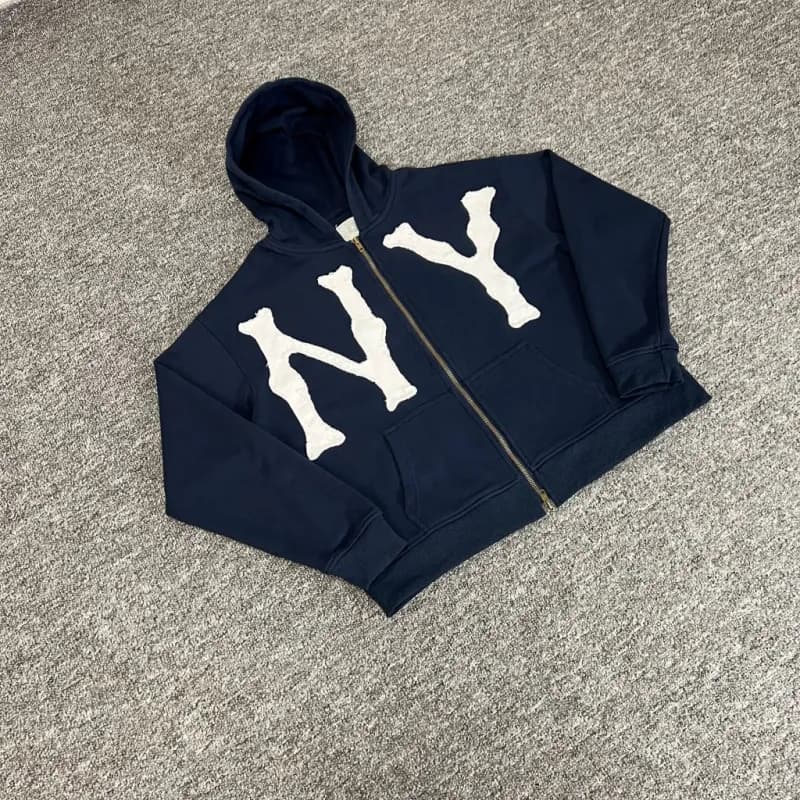 MLB Zip-Up Hoodie NY Bone Logo