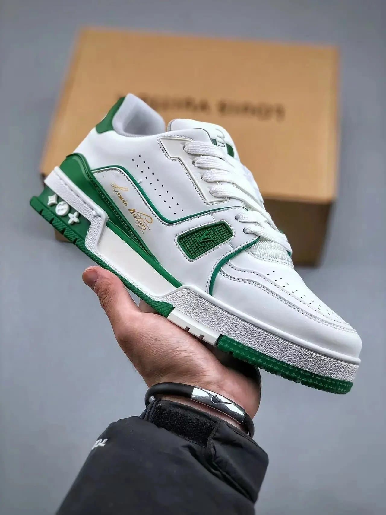 Louis Vuitton LV Trainer White Green
