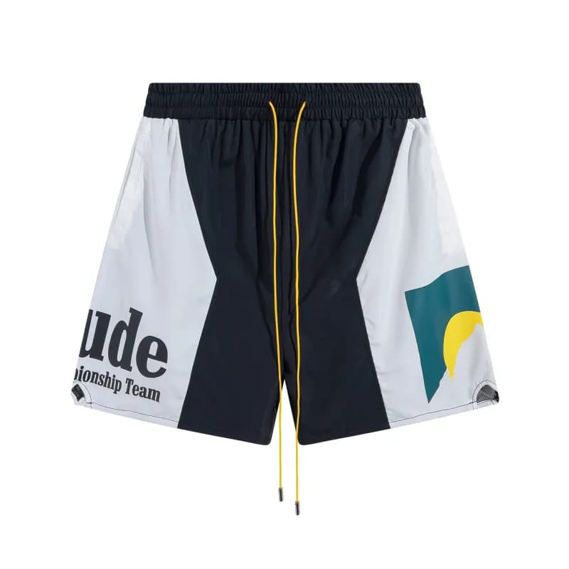 Rhude Logo Shorts Black White — 8033黑色