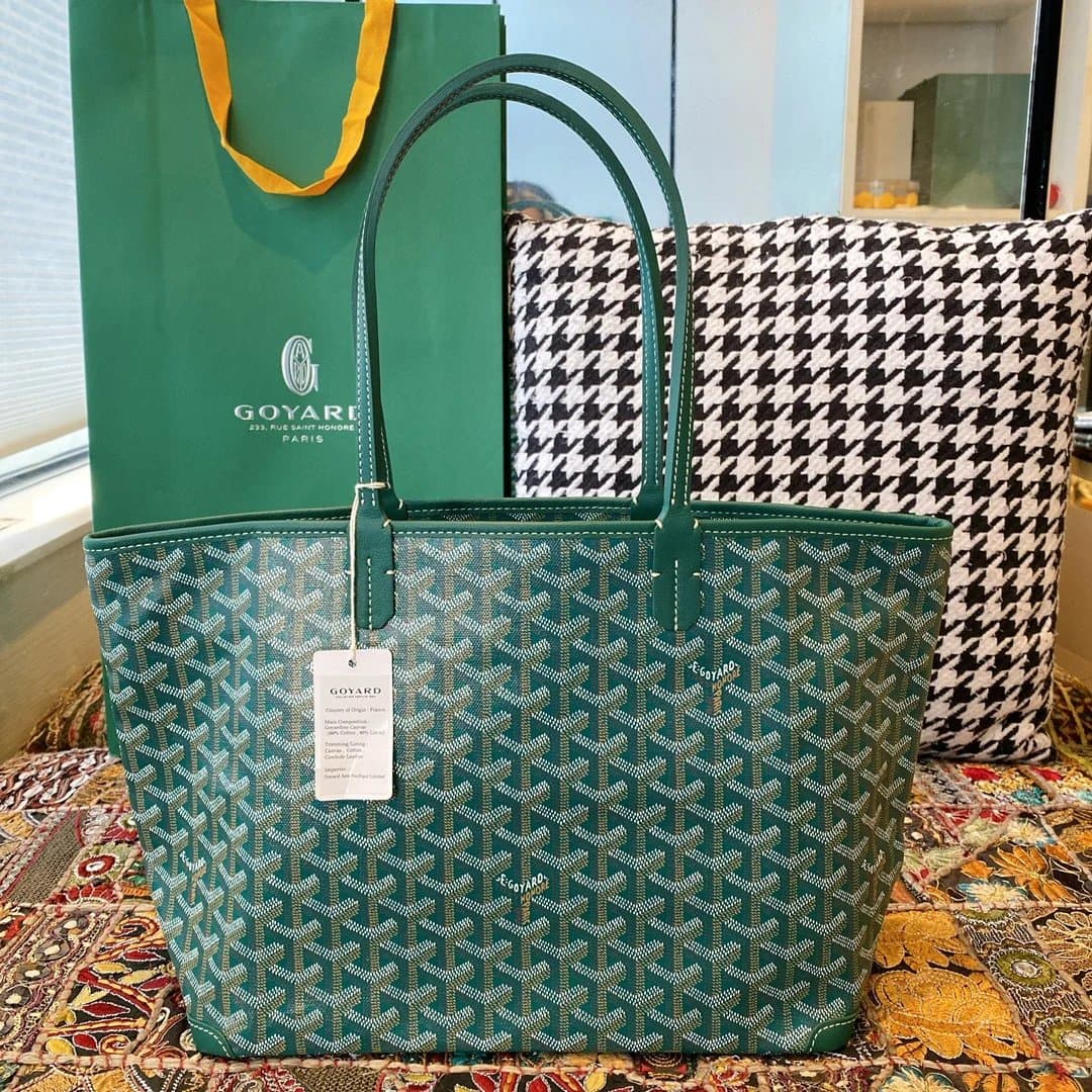 Goyard Saint Louis Tote Classic Chevron — 绿色