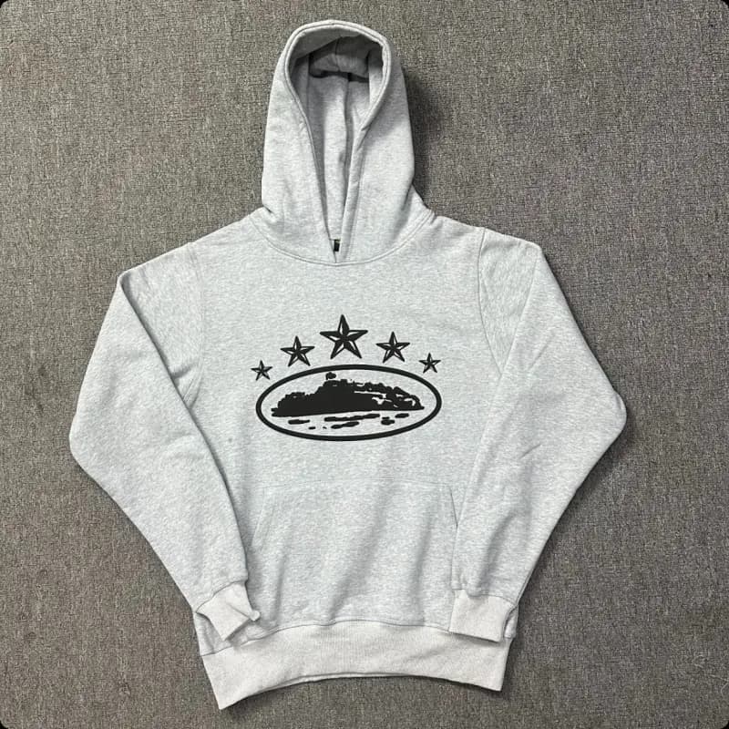 Corteiz Hoodie Script Logo — 919灰色