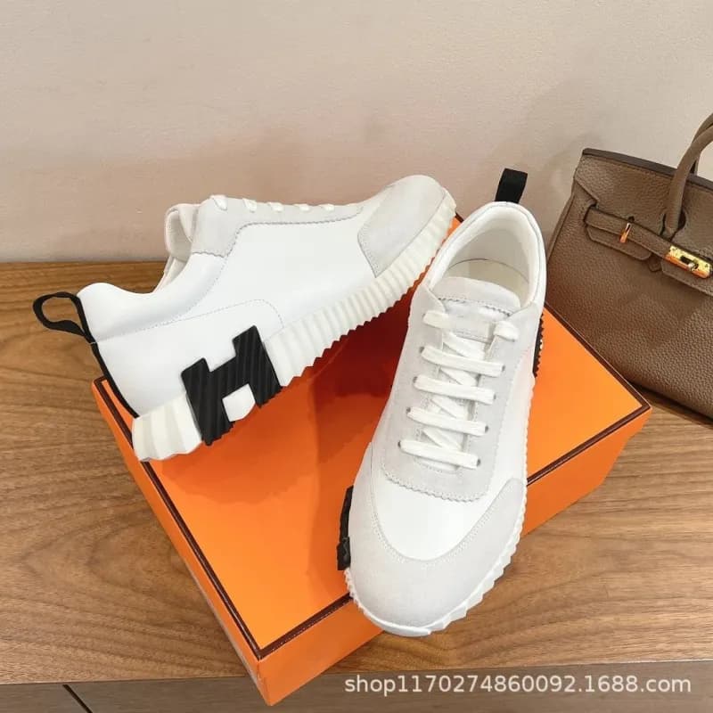Hermès H-Stripes Sneaker White with Black H Logo