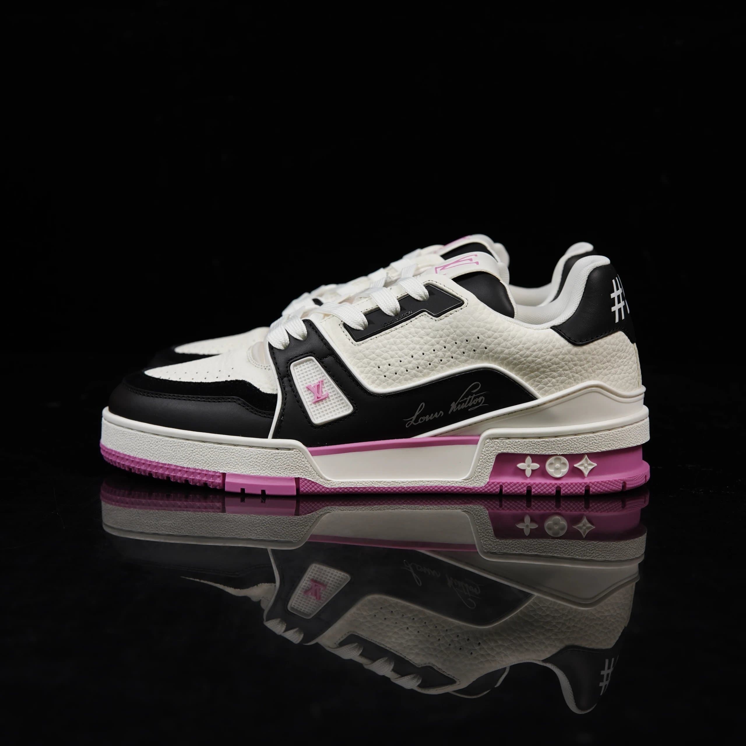 Louis Vuitton LV Trainer White Black Pink