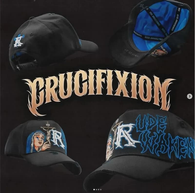 Broken Planet Snapback Cap Quilted Cross Embellished — Z11