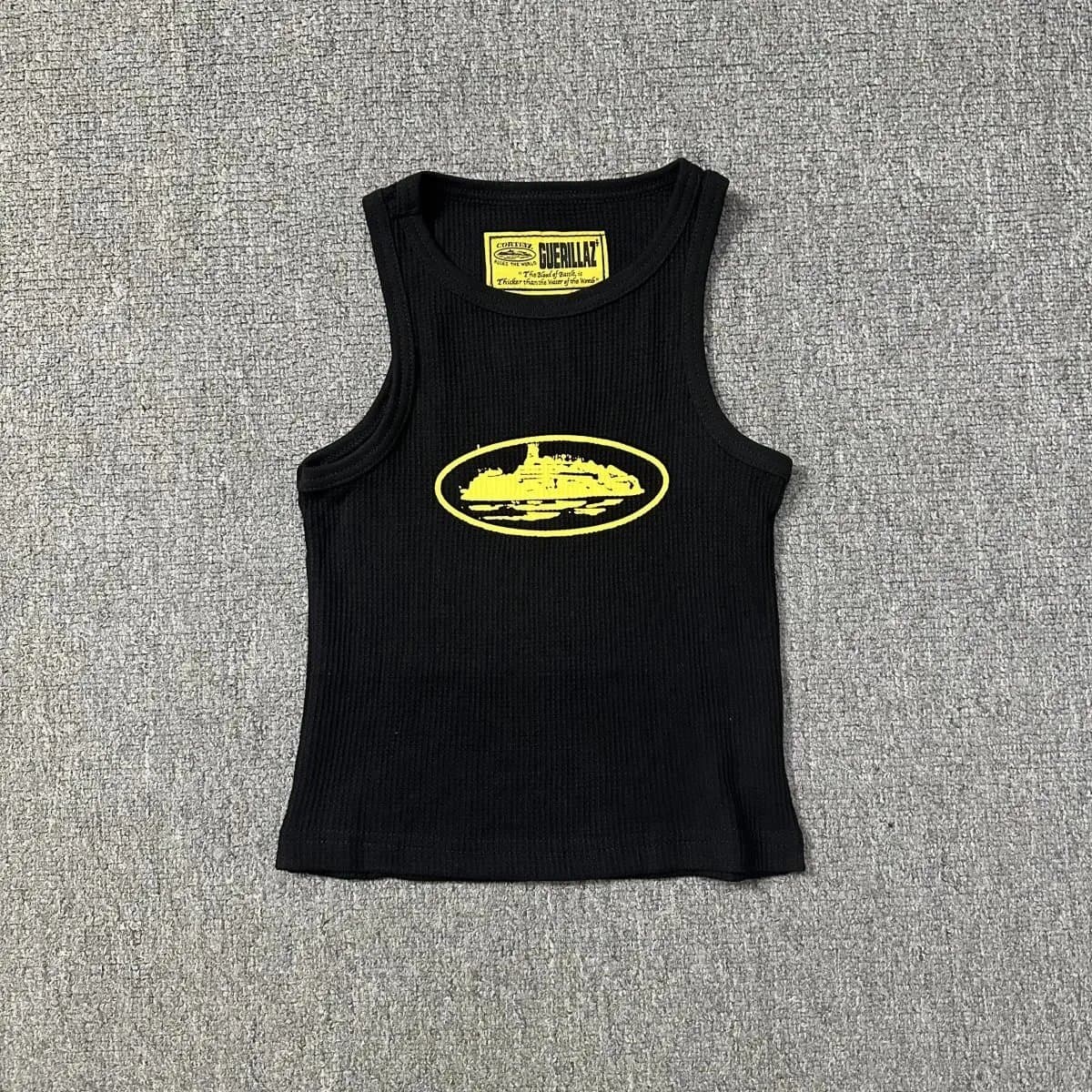 Hellstar Ribbed Tank Top Yellow Logo