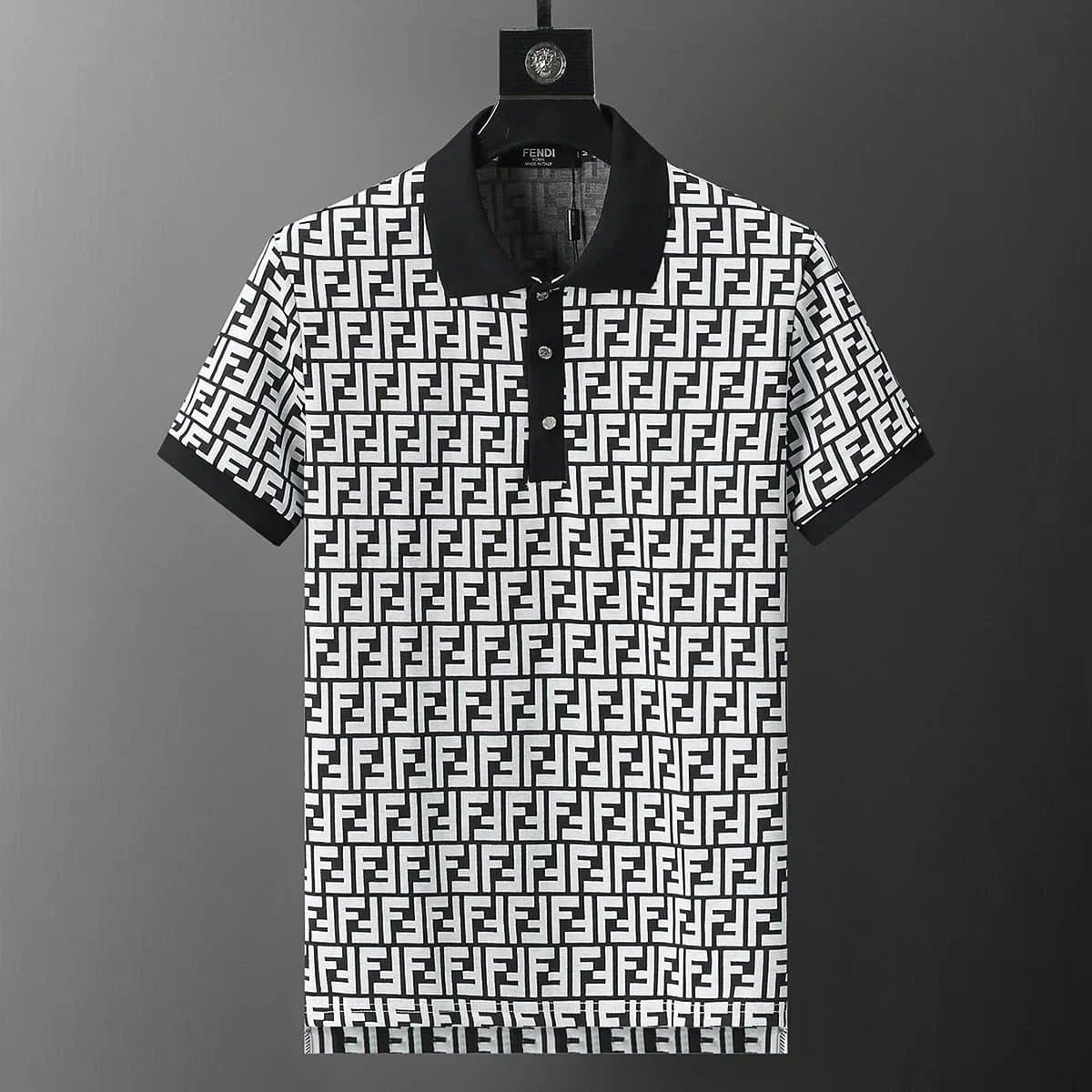 Fendi Polo Shirt FF Logo Print